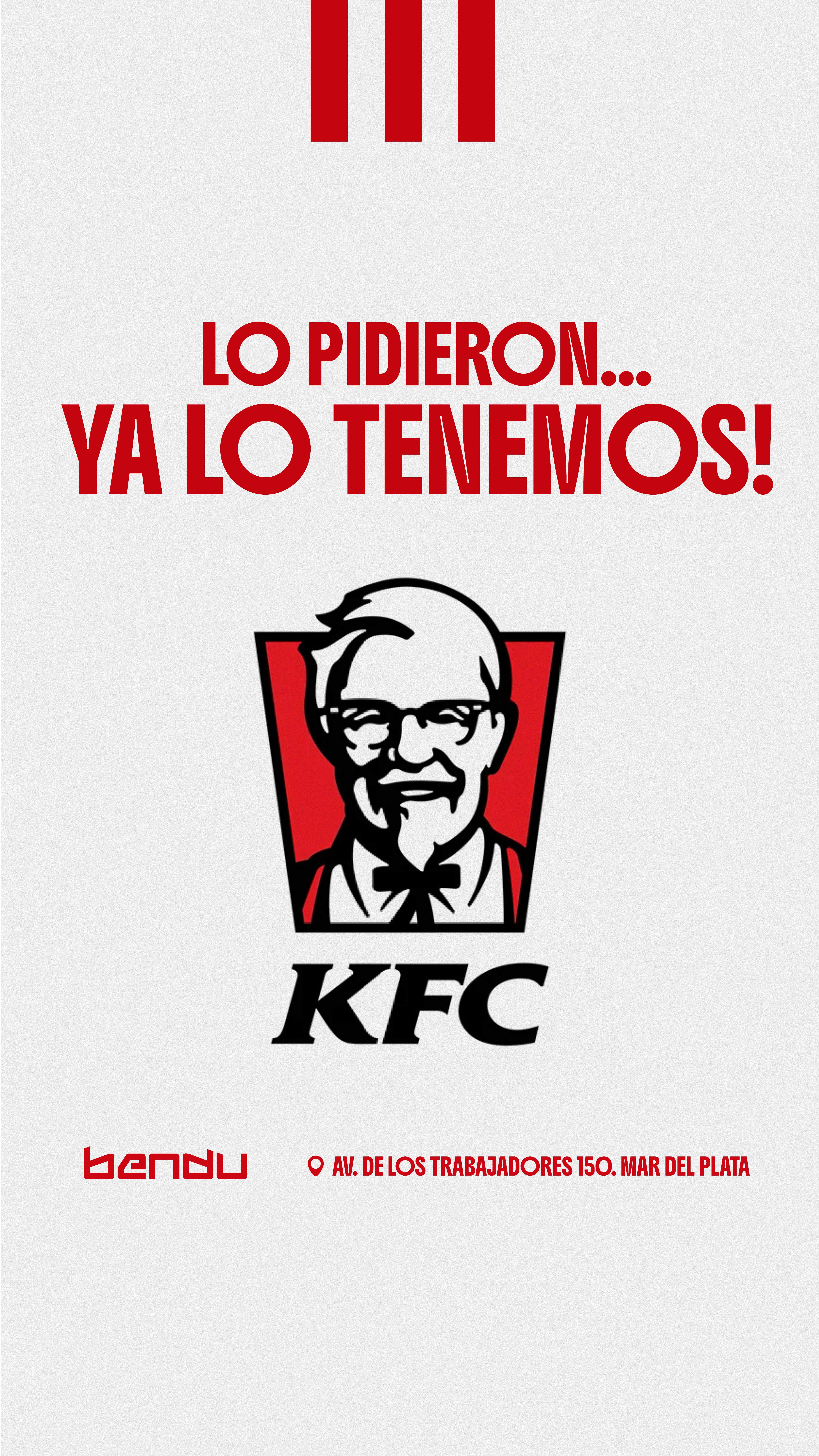 KFC desembarca en Bendu.